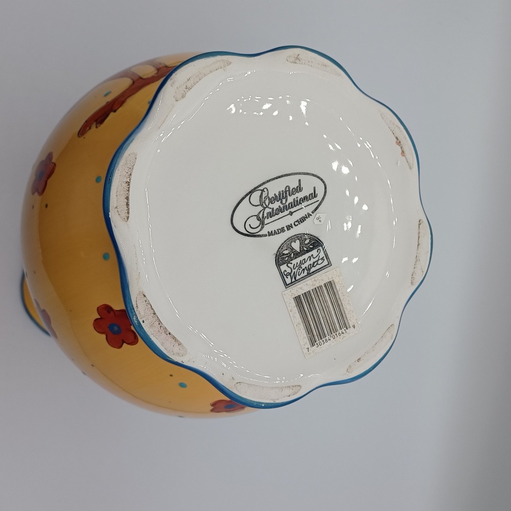 Certified International Pitcher Susan Winget Rooster Yellow Excellent Ceramic - Picture 6 of 14